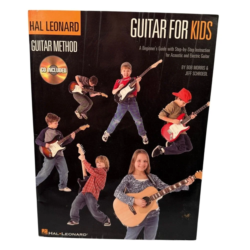Hal Leonard Guitar for Kids Method Book w CD Beginner Acoustic Electric Beginner